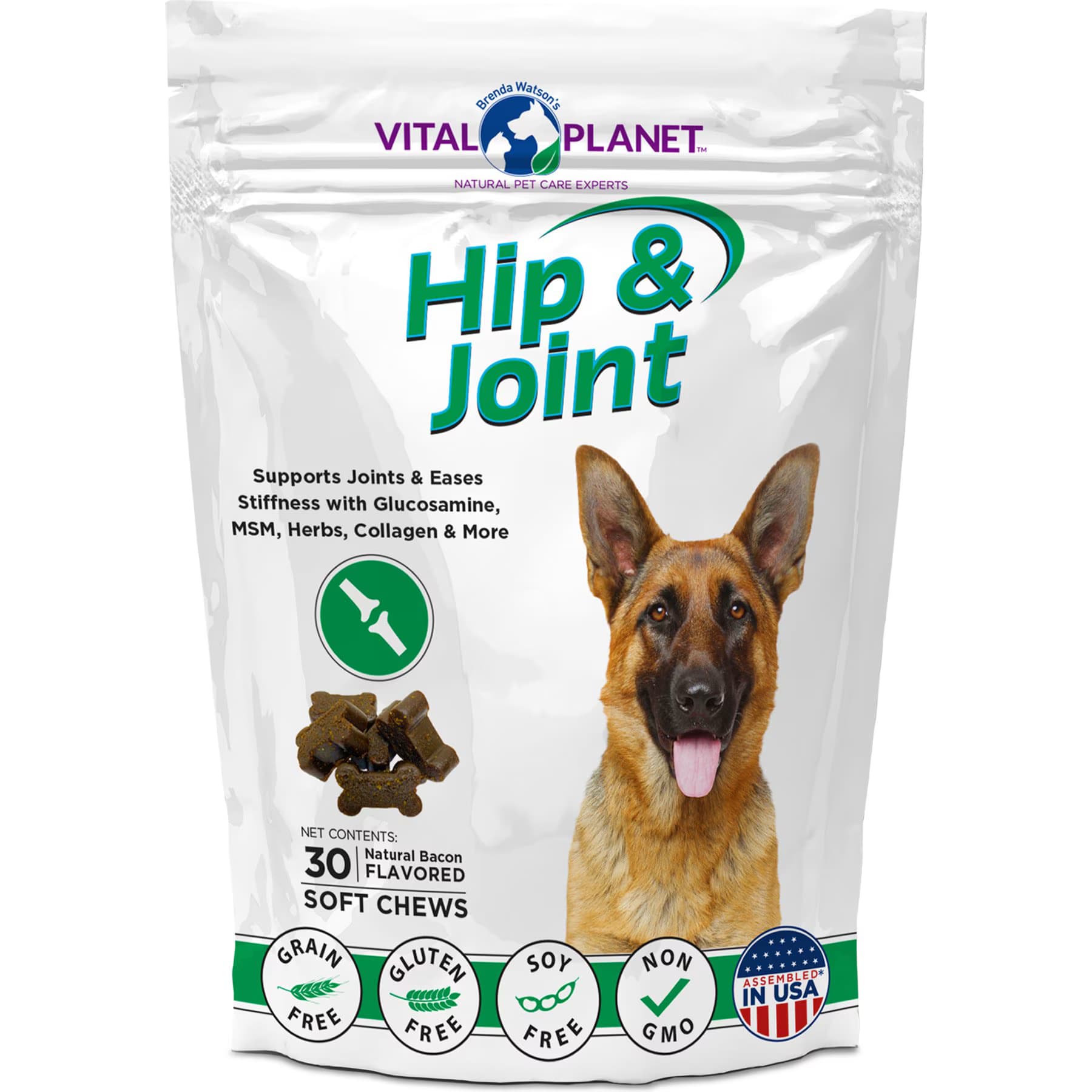 Vital Planet Vital Planet Hip & Joint Bacon Flavor Soft Chew Dog Supplement