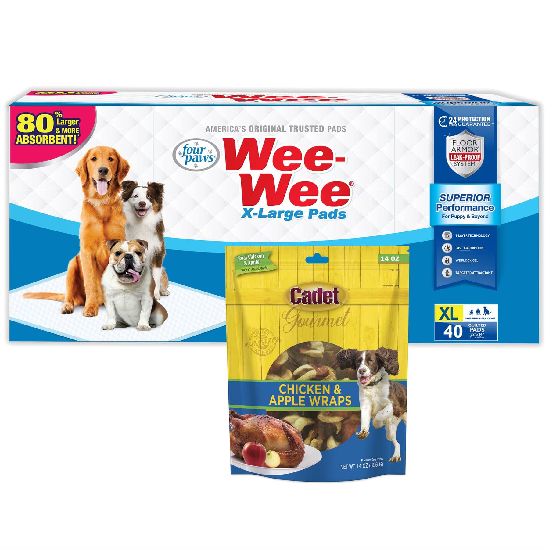 Cadet||Wee-Wee Wee-Wee Extra Large Puppy Pee Pads, 28 x 34-in