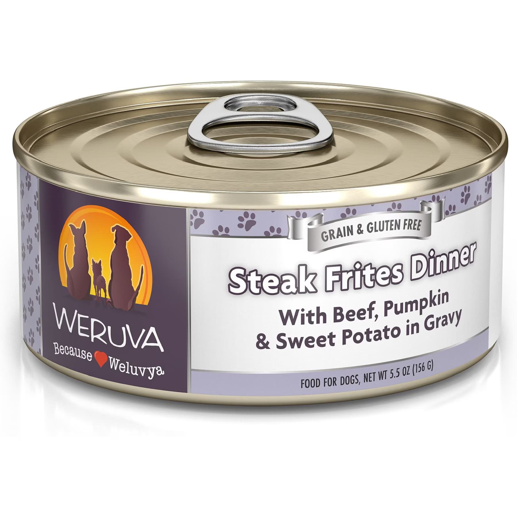 Weruva Weruva Steak Frites Dinner with Beef, Pumpkin & Sweet Potatoes in Gravy Grain-Free Canned Dog Food, 5.5-oz