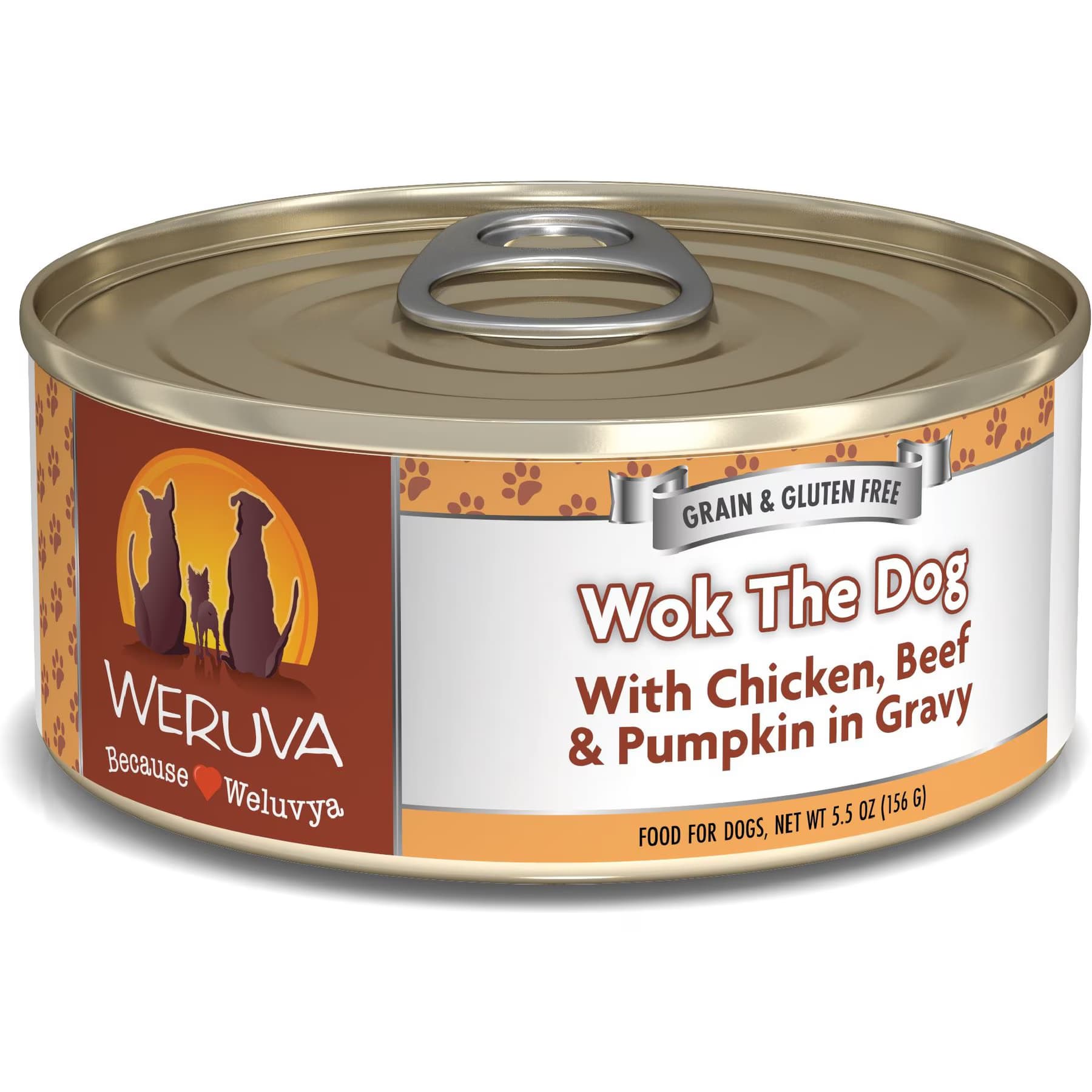 Weruva Weruva Wok the Dog with Chicken, Beef & Pumpkin in Gravy Grain-Free Canned Dog Food, 5.5-oz
