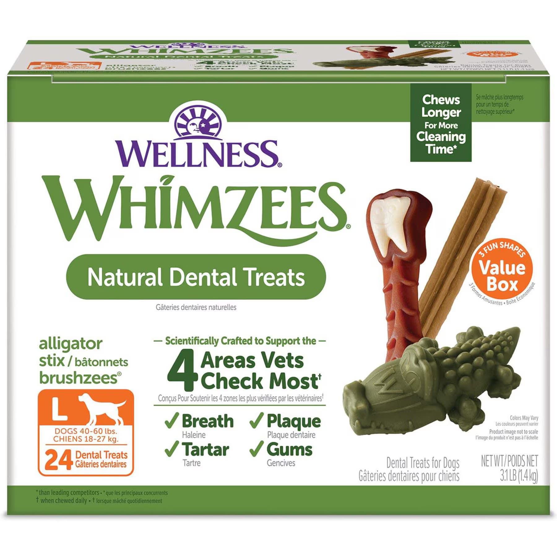 WHIMZEES by Wellness Value Box Dental Chews Natural Grain-Free Dental Dog Treats, Large — view 2