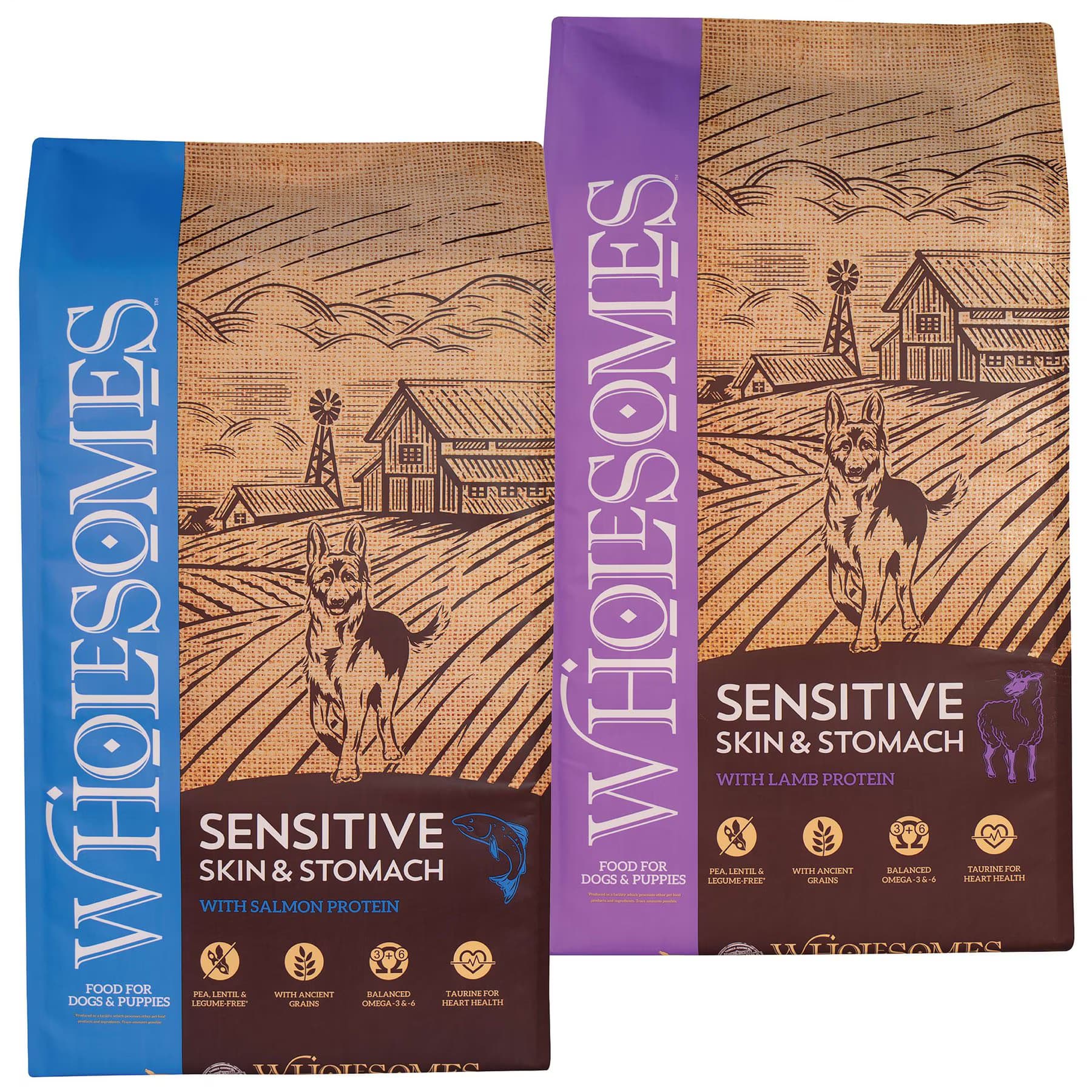 Wholesomes Wholesomes Sensitive Skin & Stomach with Lamb Protein + Sensitive Skin & Stomach with Salmon Protein Dry Dog Food