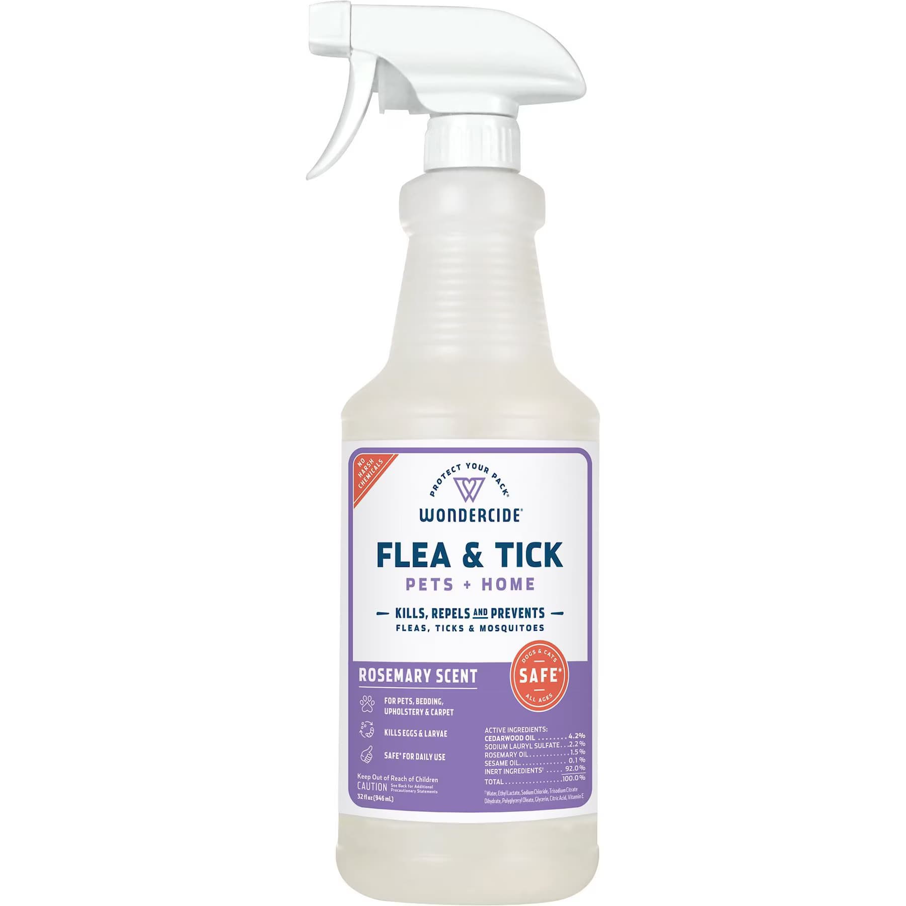Wondercide Wondercide Natural Flea, Tick & Mosquito Spray for Dogs & Cats, Rosemary, 128-fl oz bottle