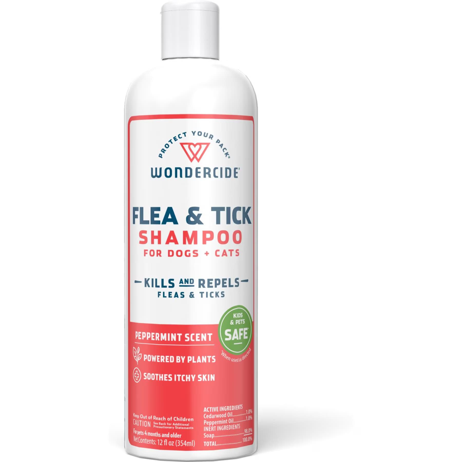 Wondercide Wondercide Natural Flea & Tick with Essential Oils Dog & Cat Shampoo, Peppermint, 12-fl oz bottle