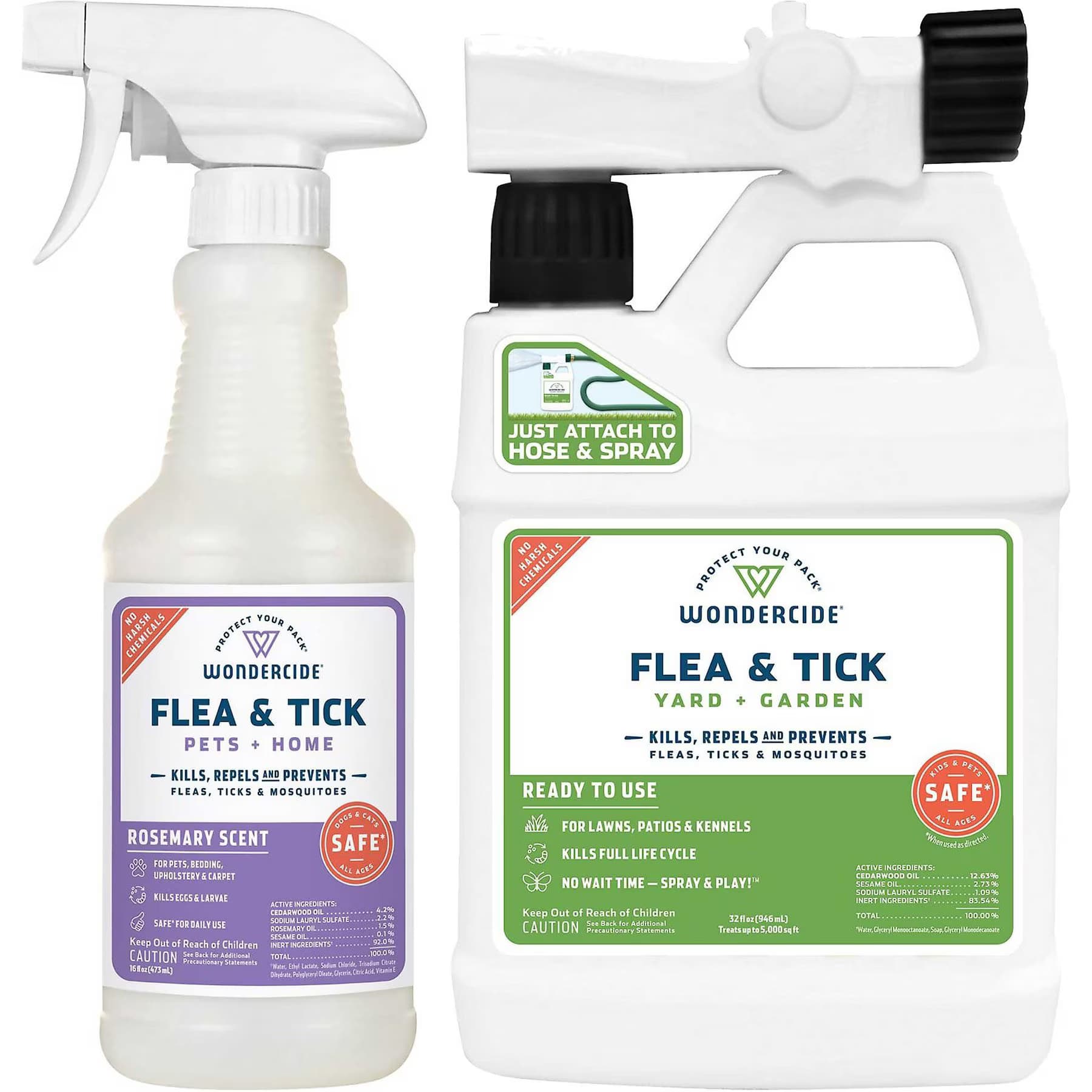 Wondercide Wondercide Rosemary Home & Pet Flea & Tick Spray, 16-fl oz bottle & Wondercide Yard & Garden Flea & Tick Spray, 32-fl oz bottle