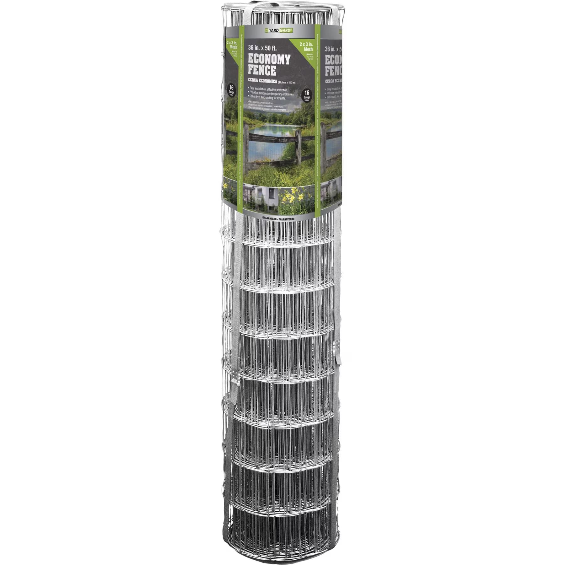 YardGard YardGard Welded Wire Economy Fence Galvanized 16-Gauge 2×3″ Mesh Fence, 36-in x 50-ft roll