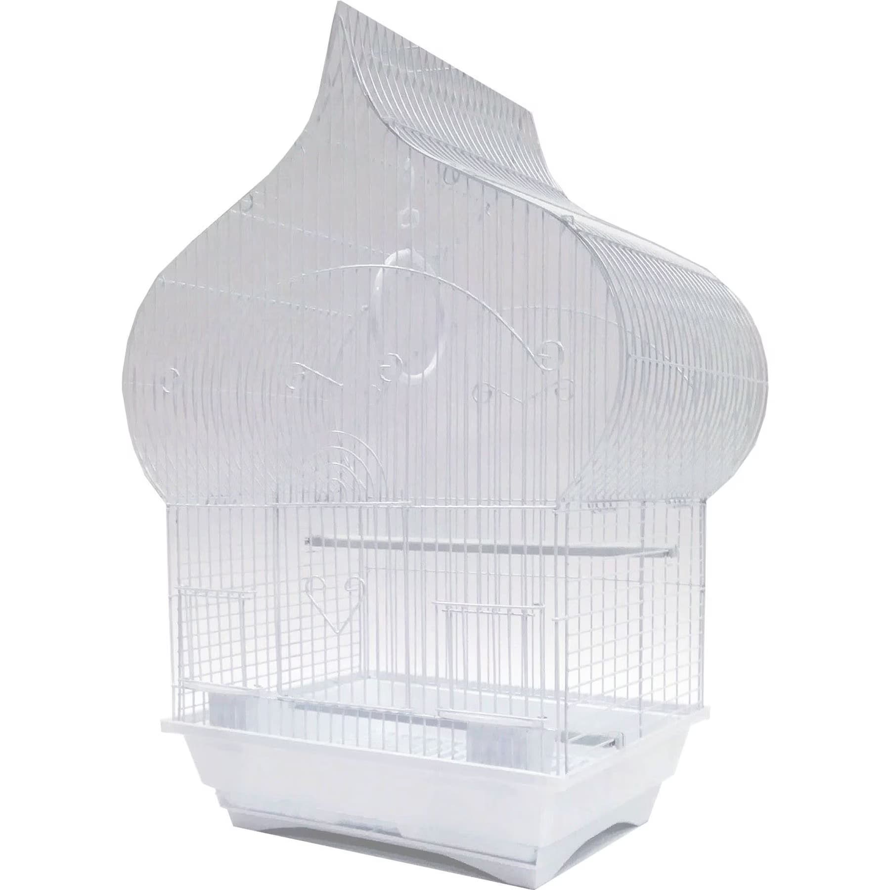 YML Taj Mahal Top Bird Cage with Accessories, White, Medium — view 2
