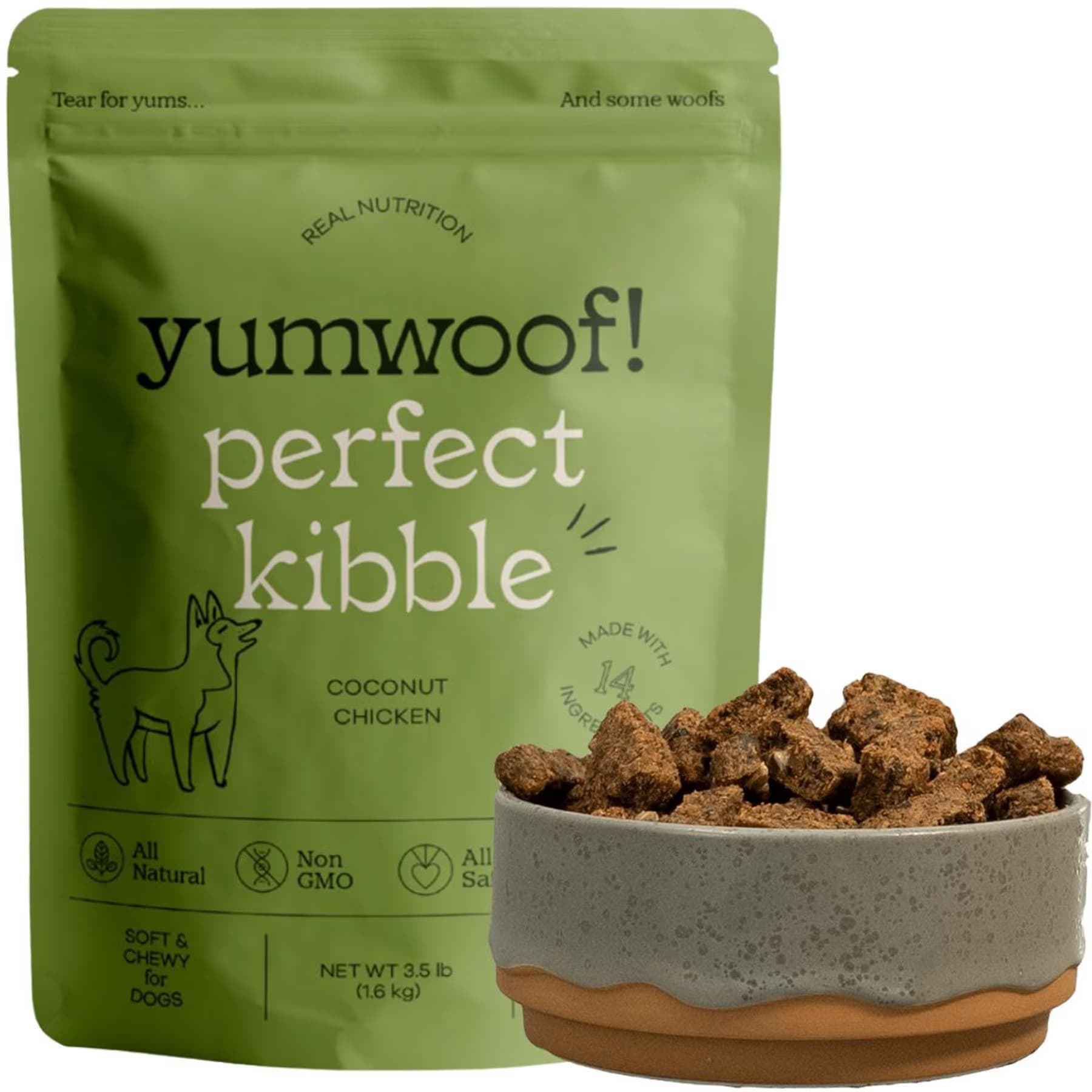 Yumwoof Natural Pet Food Yumwoof Natural Pet Food Perfect Kibble Gut Health Coconut Chicken Air-Dried Dog Food