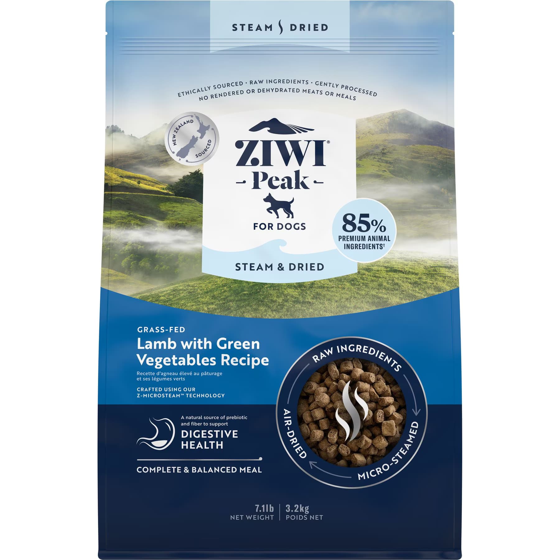 ZIWI Peak Lamb with Green Vegetables Recipe Steam & Dried Dog Food — view 3