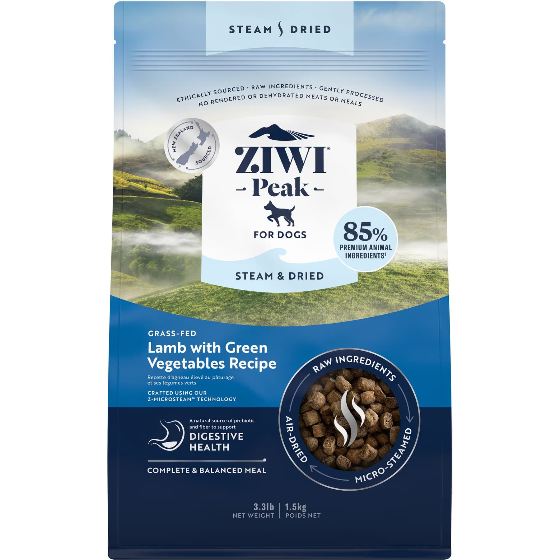 ZIWI ZIWI Peak Lamb with Green Vegetables Recipe Steam & Dried Dog Food