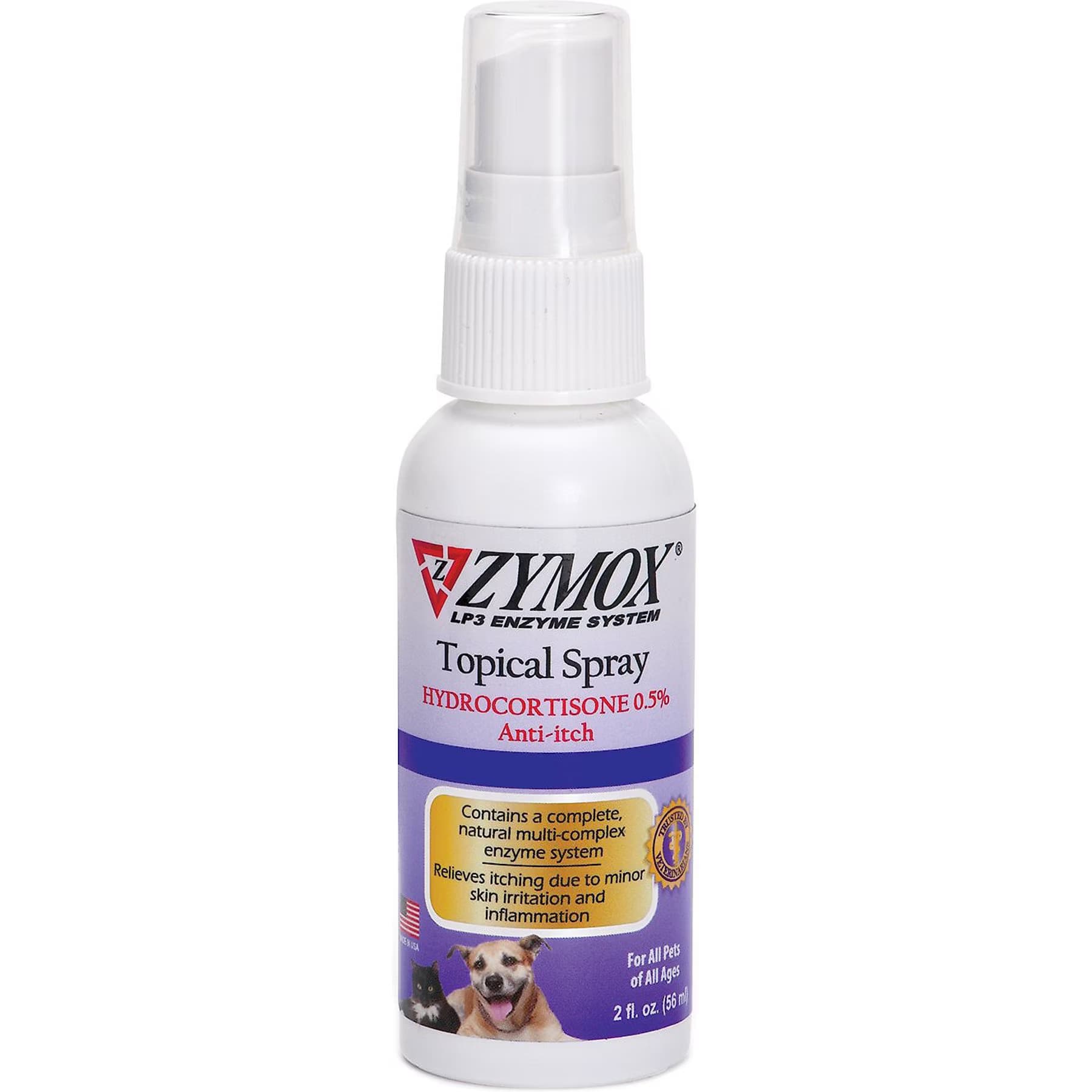 Zymox Zymox Enzymatic Topical Spray with Hydrocortisone 0.5% for Dogs & Cats, 2-fl oz bottle