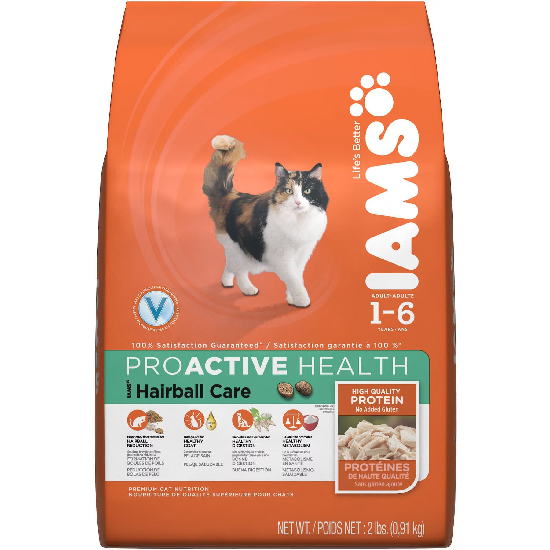 Iams ProActive Health Adult Hairball Care with Chicken & Salmon Dry Cat Food, 32-lb bundle — view 7