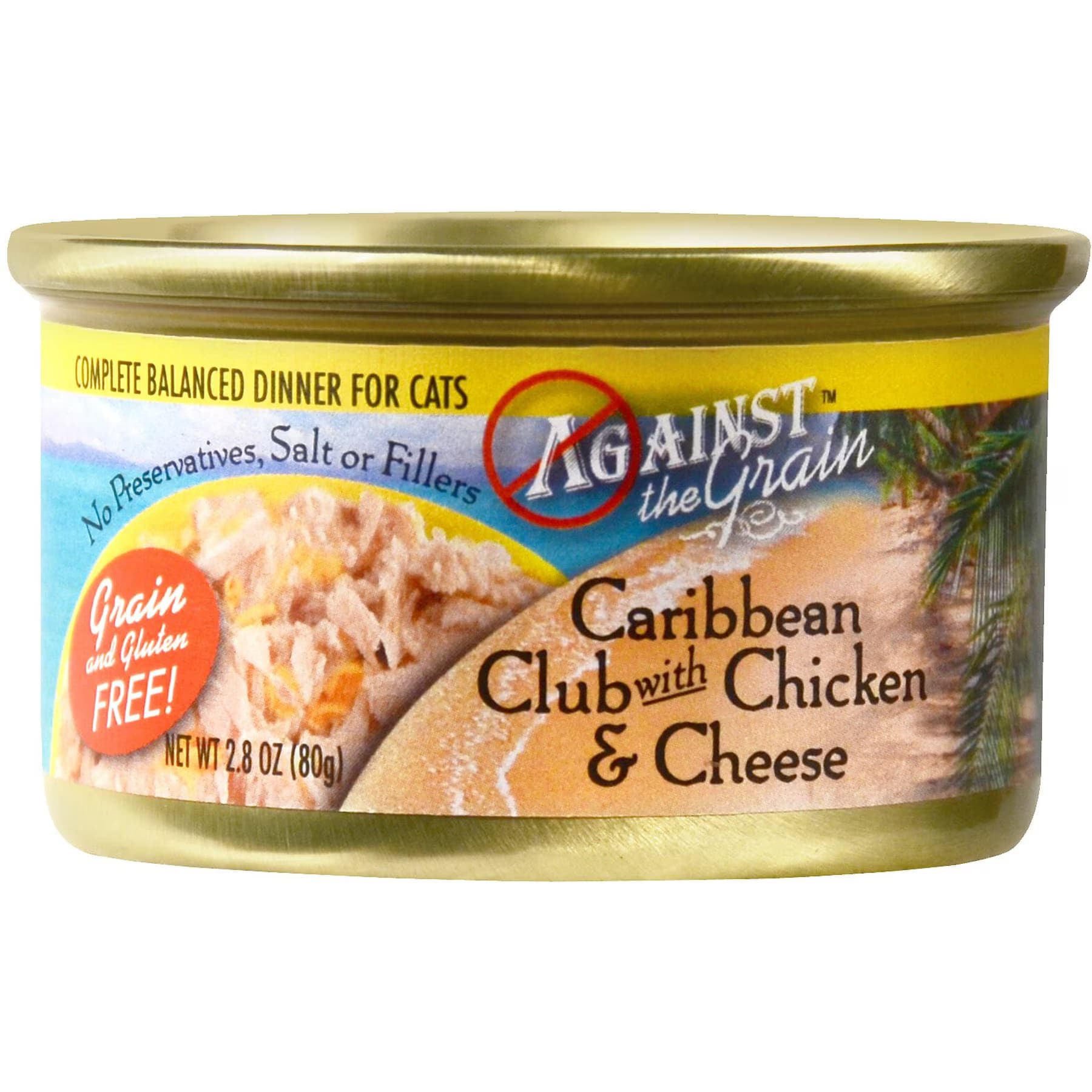 Against the Grain Against the Grain Caribbean Club with Chicken & Cheese Dinner Grain-Free Canned Cat Food, 2.8-oz