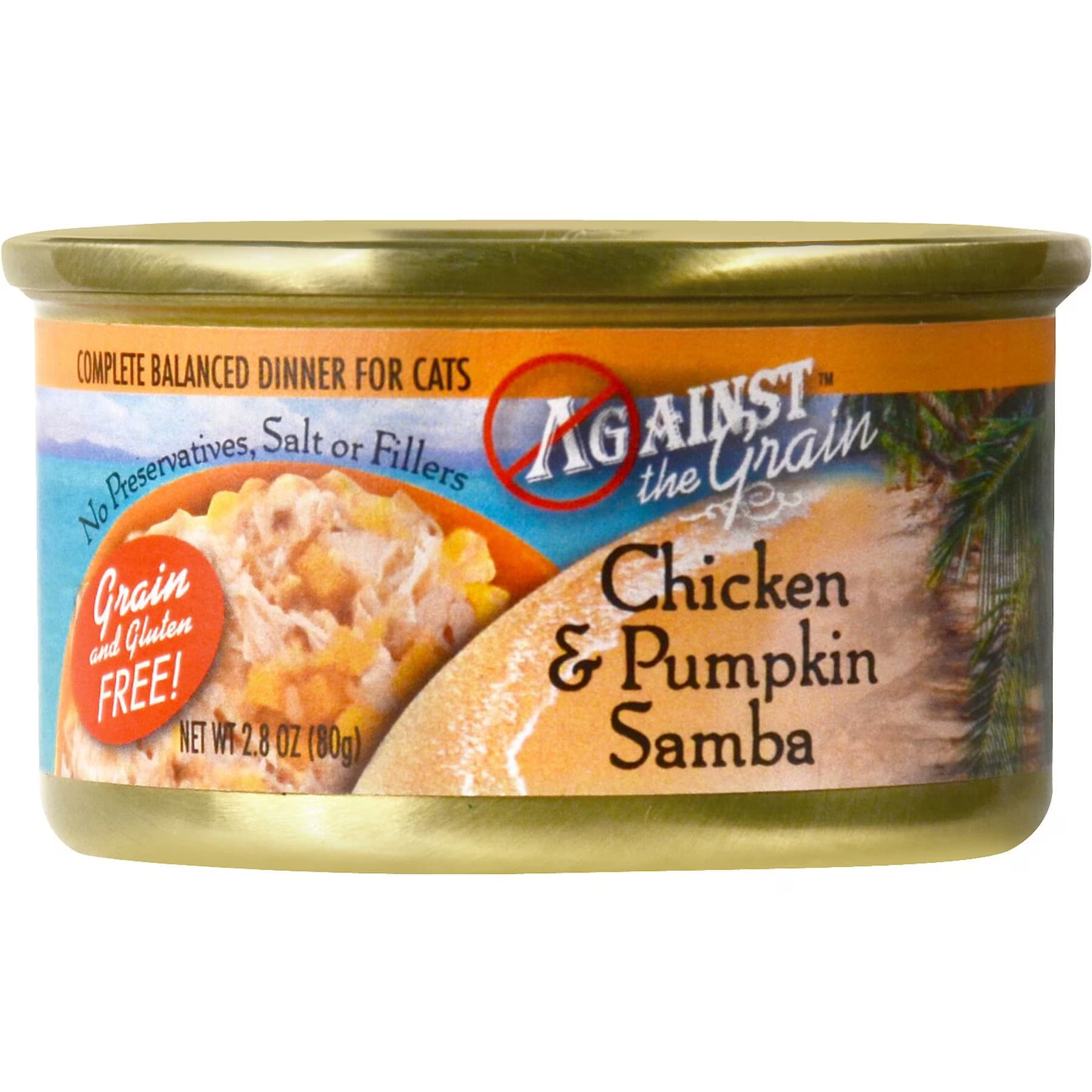 Against the Grain Against the Grain Chicken & Pumpkin Samba Dinner Grain-Free Canned Cat Food, 2.8-oz
