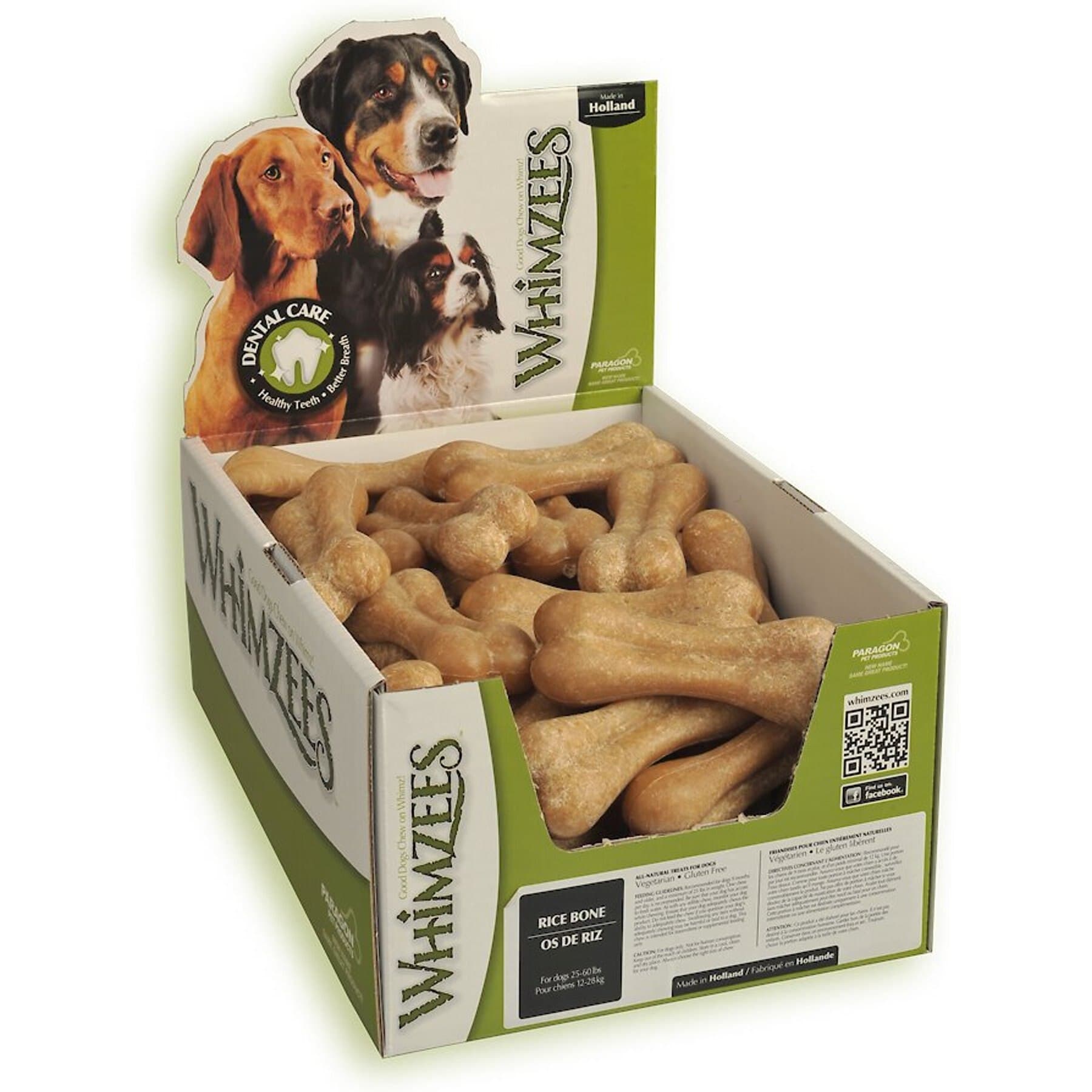 WHIMZEES WHIMZEES by Wellness Rice Bone Dental Chews Natural Dental Dog Treats, Large