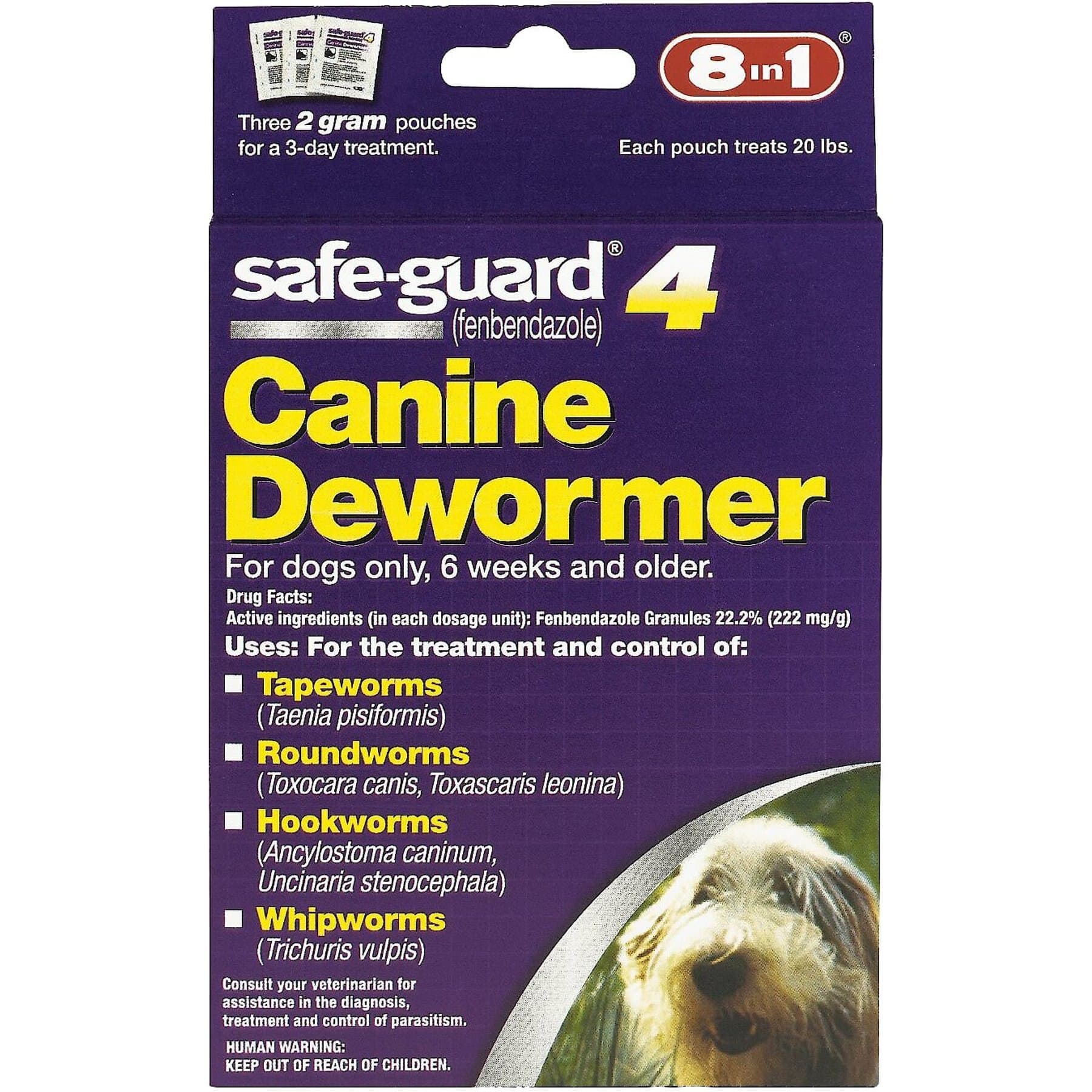 Safe-Guard Safe-Guard Dewormer for Hookworms, Roundworms, Tapeworms & Whipworms for Medium Breed Dogs, 3 day treatment