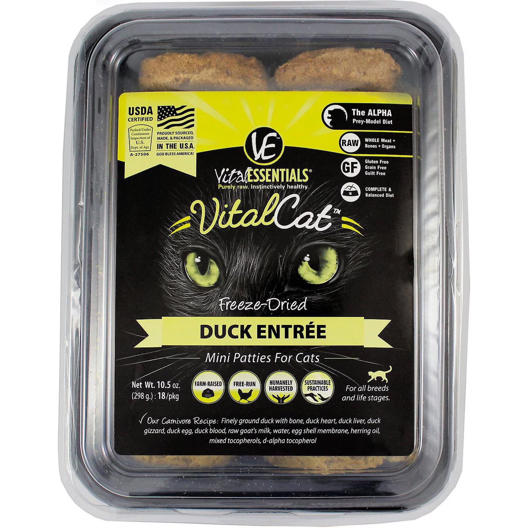 Vital Essentials Mini Patties Raw Duck Entree Freeze-Dried Cat Food — view 2
