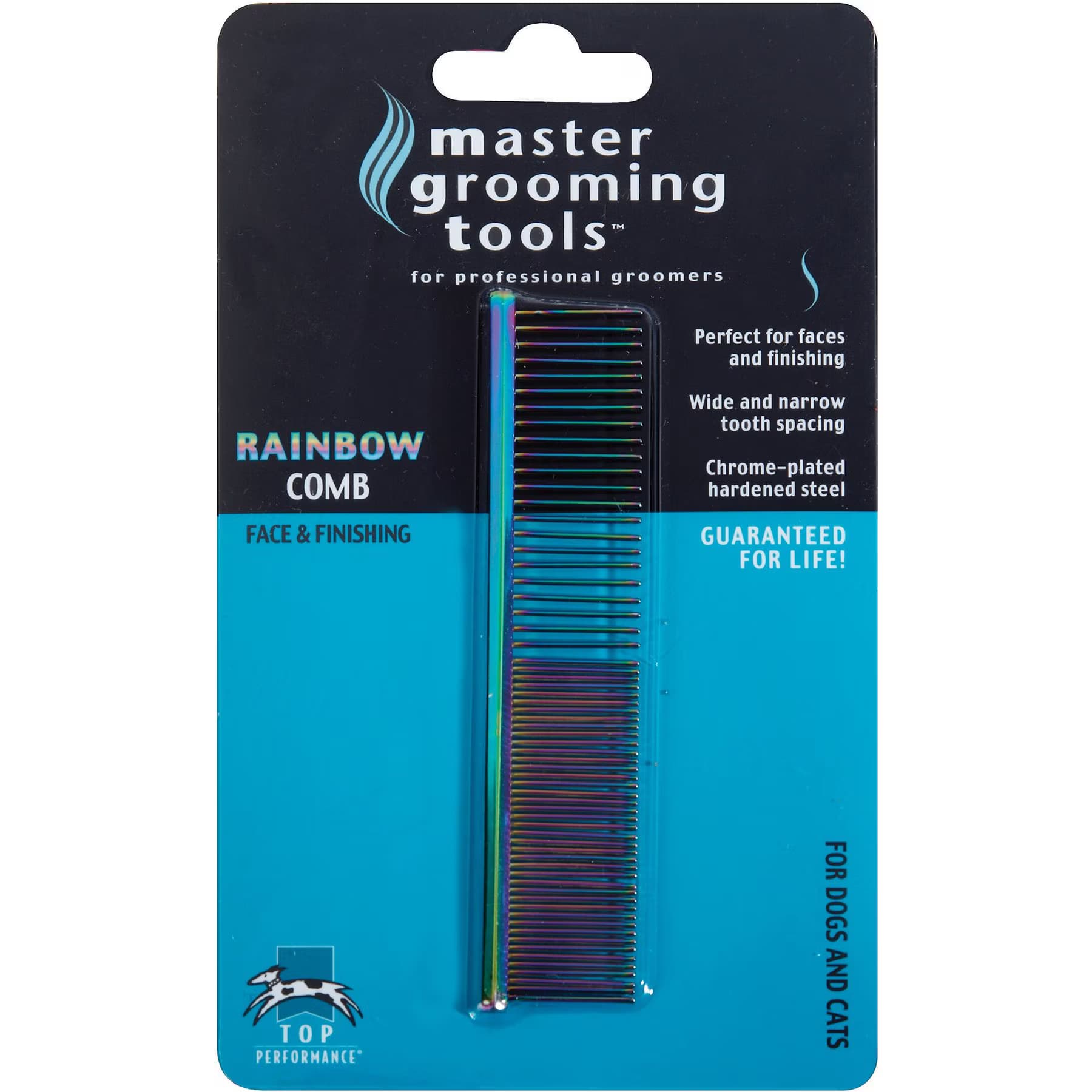 Master Grooming Tools Master Grooming Tools Greyhound Comb, Face/Finish, Rainbow