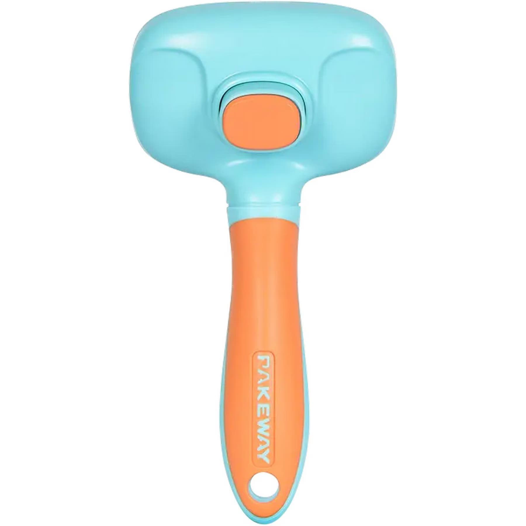 One for Pets One for Pets Comfy-Pro Self-Cleaning Soft Pin Dog & Cat Slicker Brush, Green/Orange