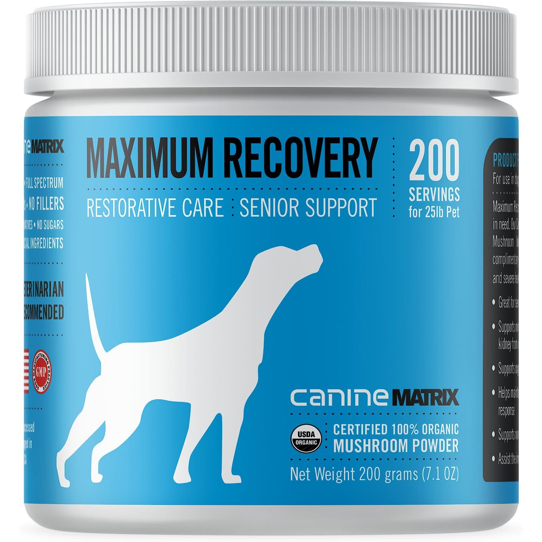 Canine Matrix Canine Matrix Maximum Recovery Restorative Care Senior Support Dog Supplement
