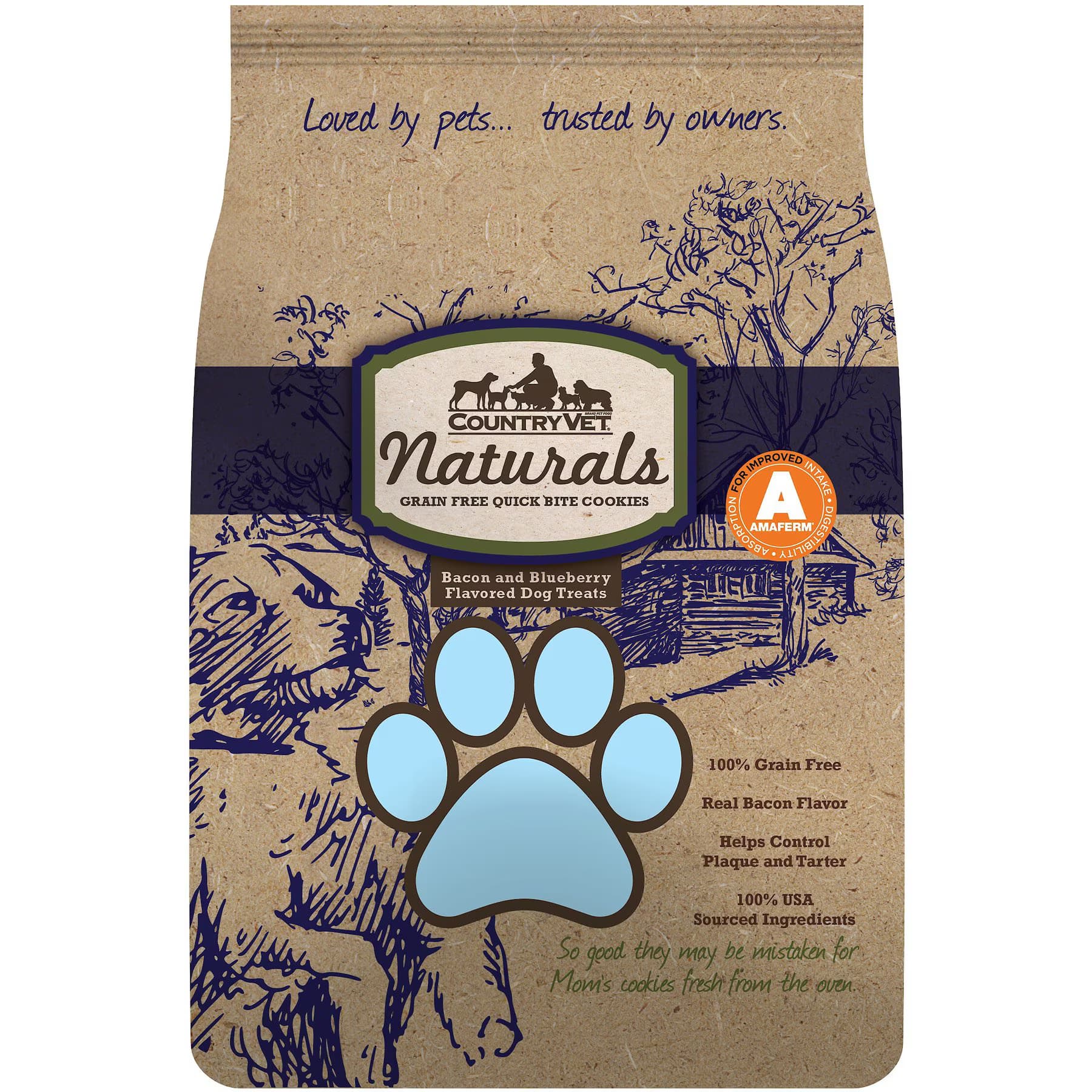 Country Vet Naturals Country Vet Naturals Grain-Free Quick Bite Cookies Bacon & Blueberry Flavored Dog Treats