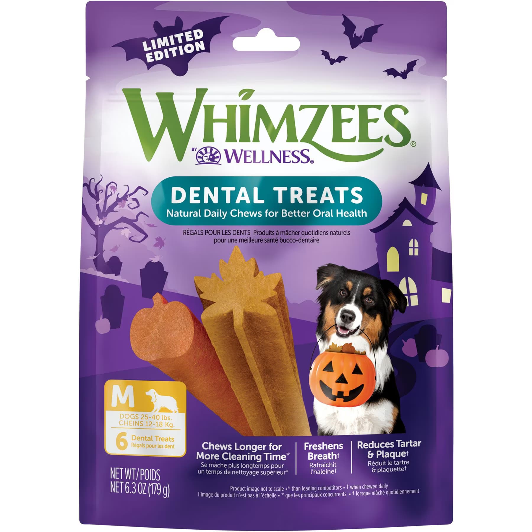 WHIMZEES WHIMZEES by Wellness Halloween Dental Chews Natural Grain-Free Dental Dog Treats, Medium