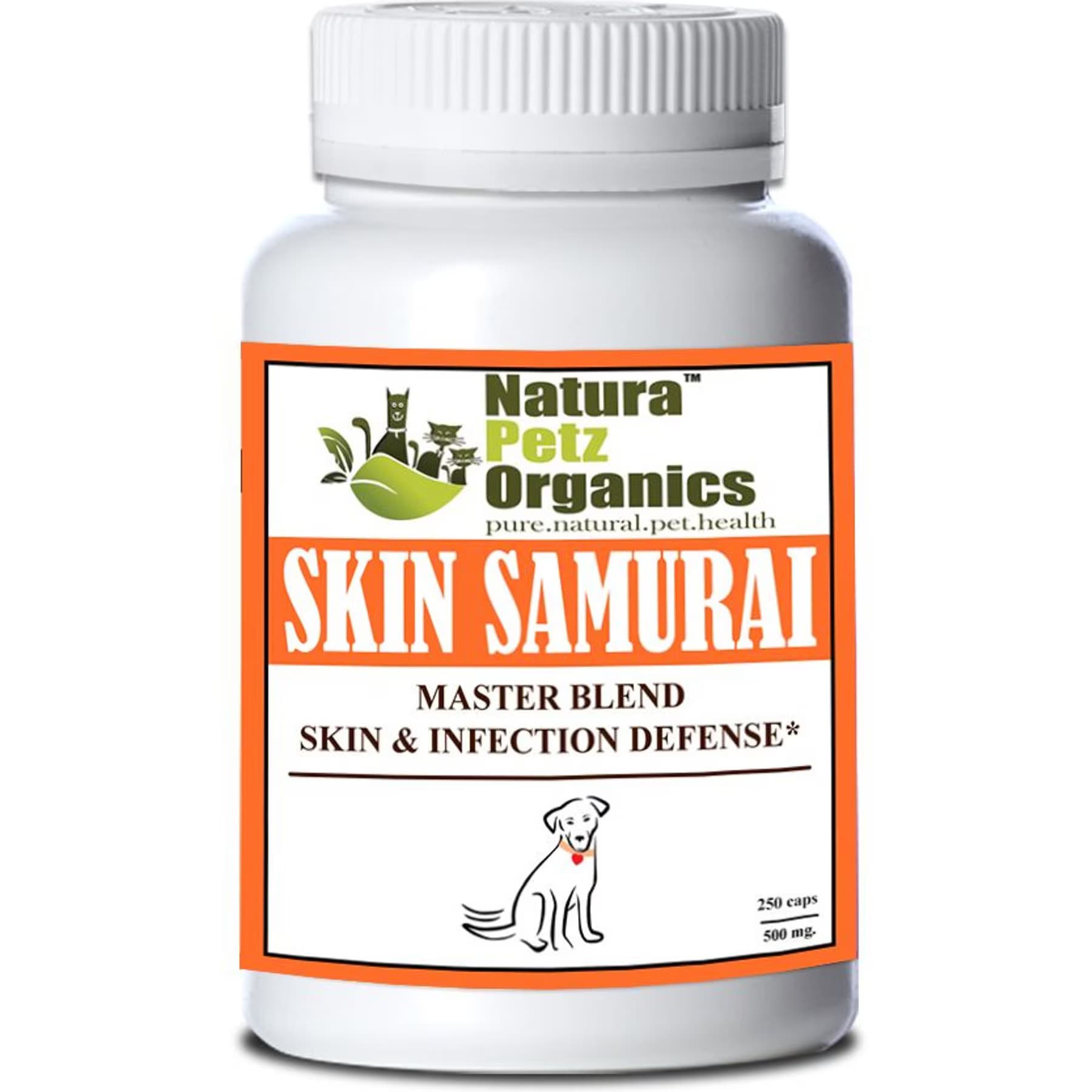 Natura Petz Organics Natura Petz Organics SKIN SAMURAI MAX* – Master Blend Skin, Coat & Infection Defense Support* Dog Supplement