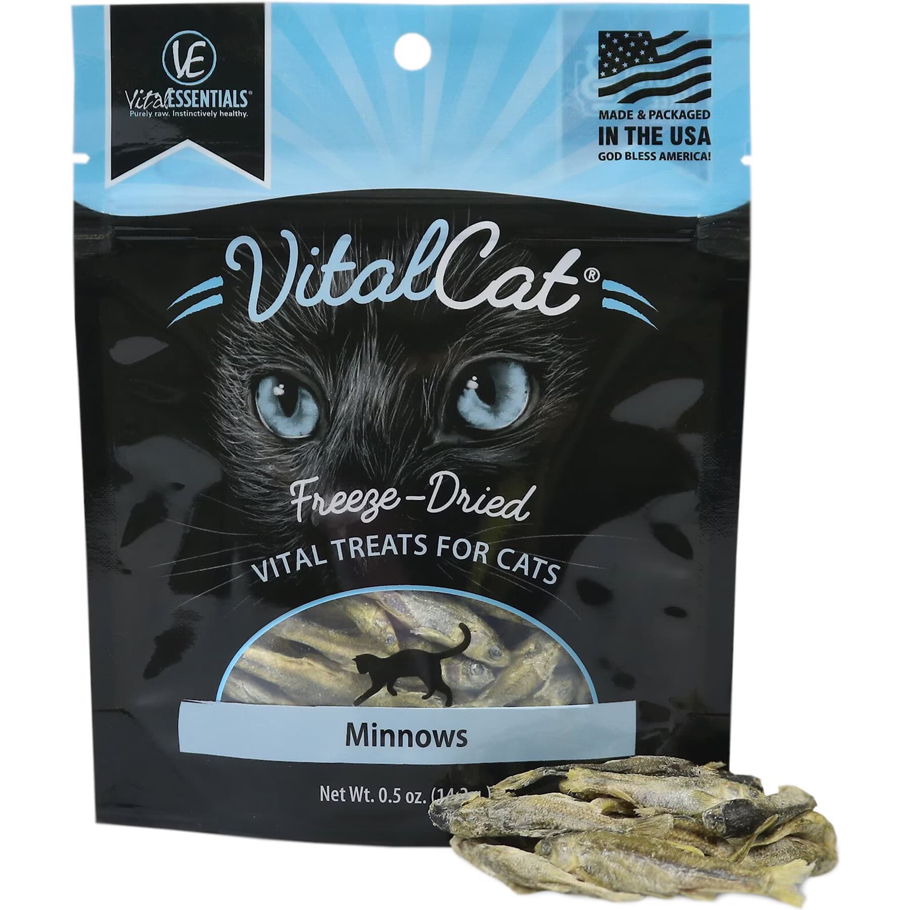 Vital Essentials Minnows Single Ingredient Freeze-Dried Cat Treats, 2-oz bundle — view 5