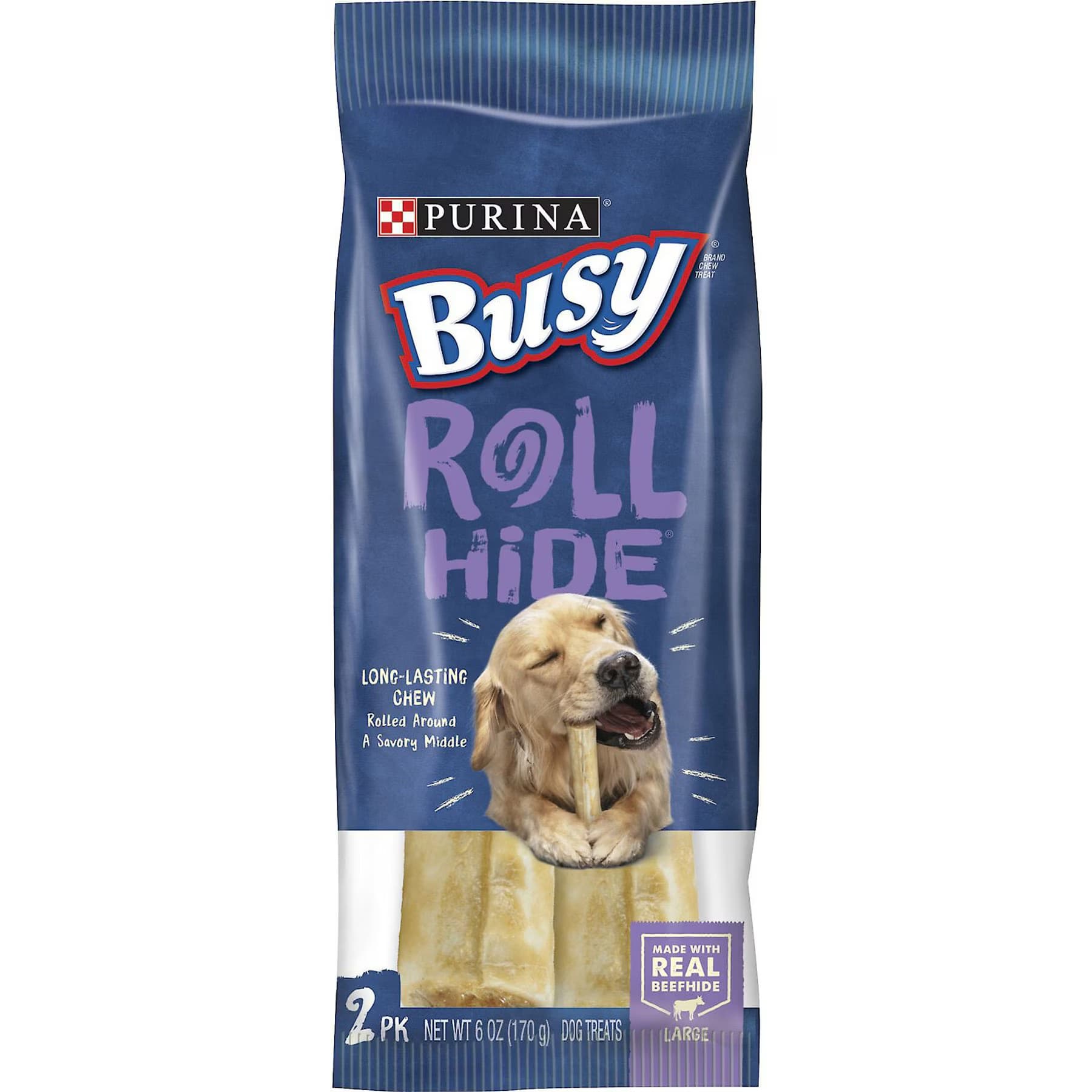 Busy Bone Busy Bone Rollhide, Long-Lasting Large Dog Treats