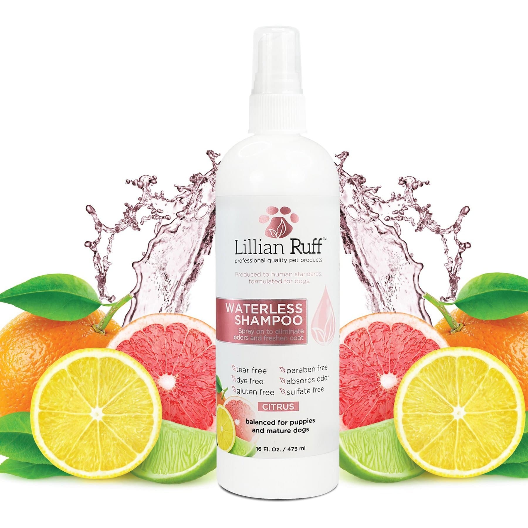 Lillian Ruff Lillian Ruff Waterless Citrus Dog & Cat Shampoo, 16-fl oz bottle