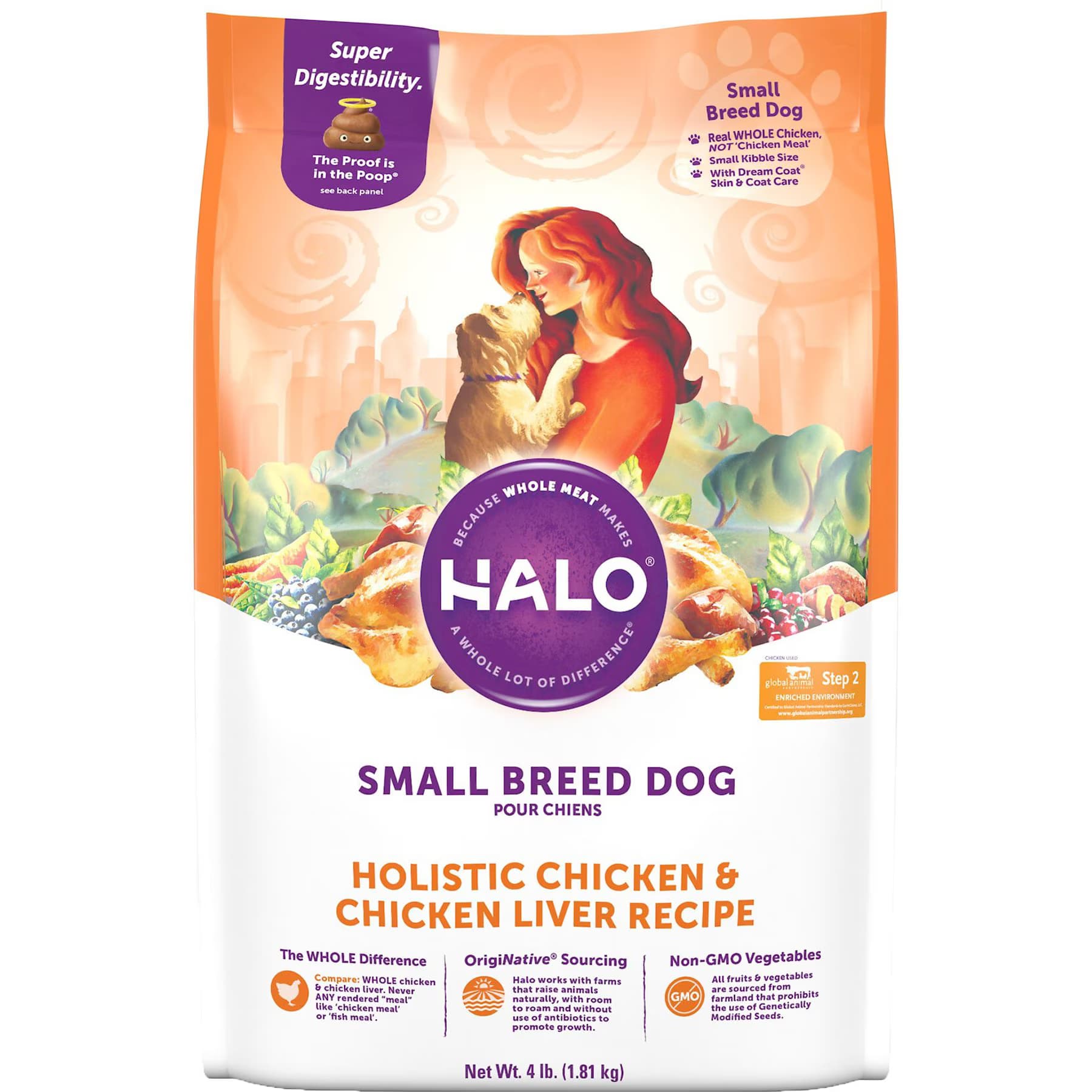 Halo Halo Holistic Chicken & Chicken Liver Small Breed Dog Food Recipe Dry Dog Food Bag