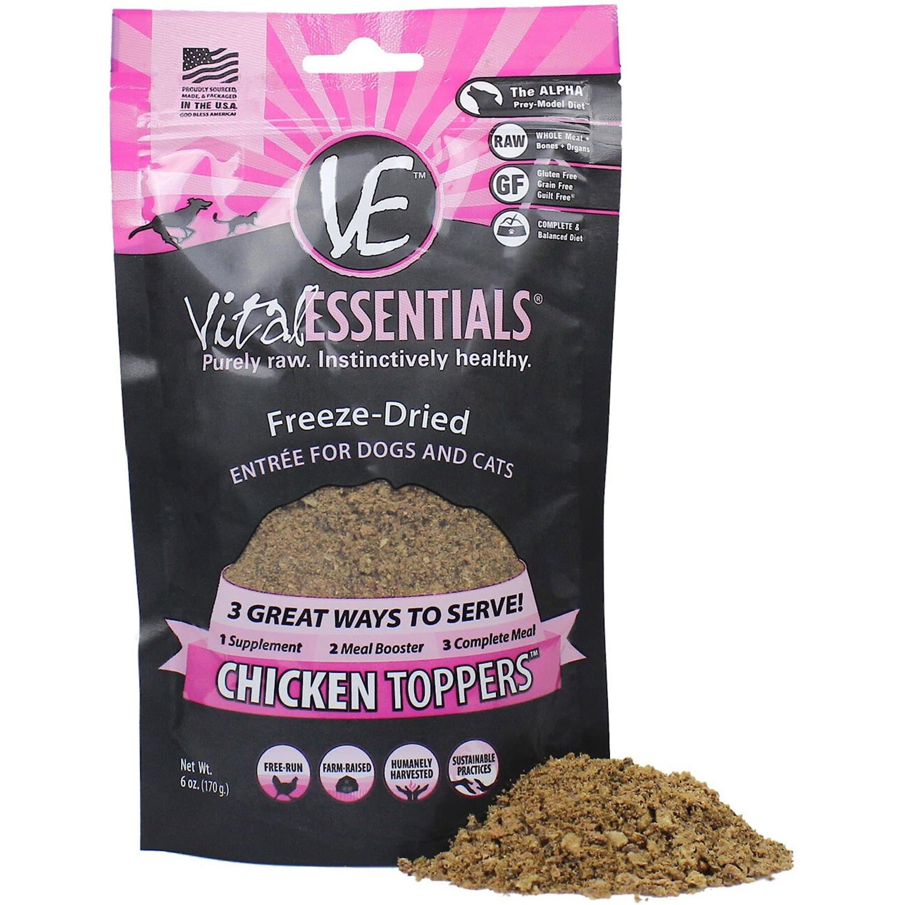 Vital Essentials Vital Essentials Ground Raw Chicken Entree Freeze-Dried Dog Food Topper