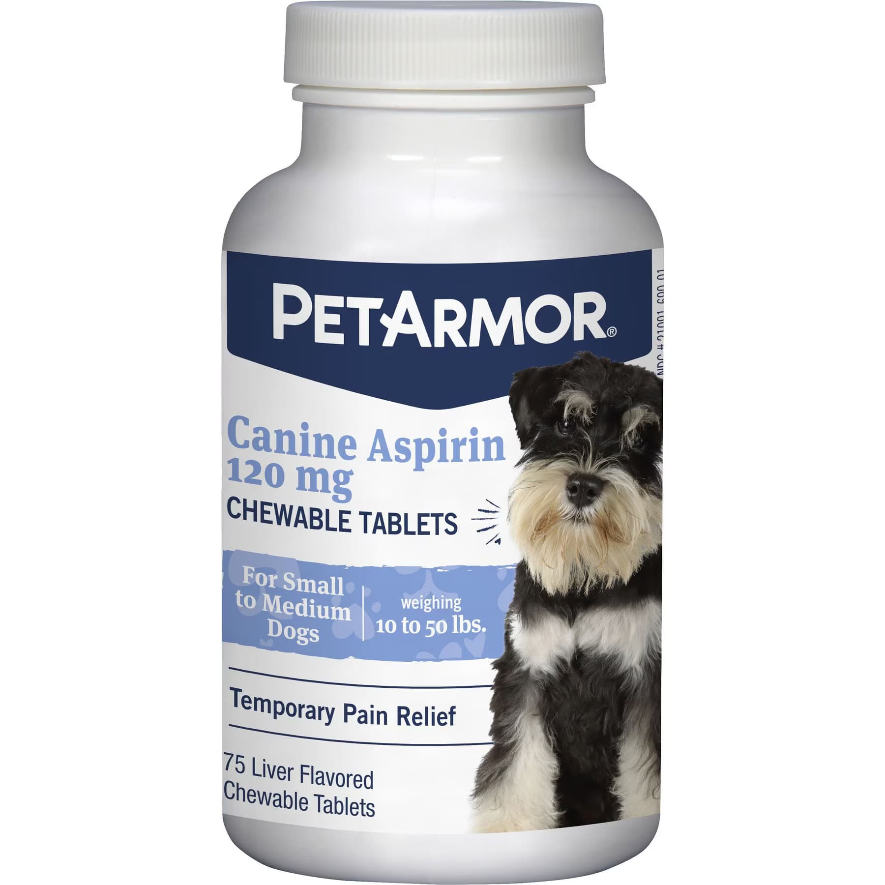 PetArmor PetArmor Aspirin Pain Reliever for Small & Medium Dogs, 75-count bottle — 10-50 lbs Breed